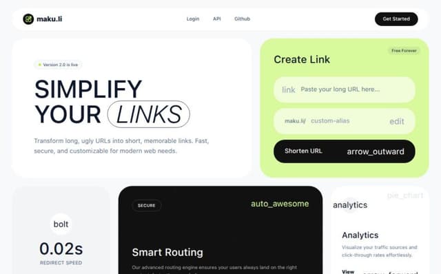 Screenshot of MAKU URL Shortener project